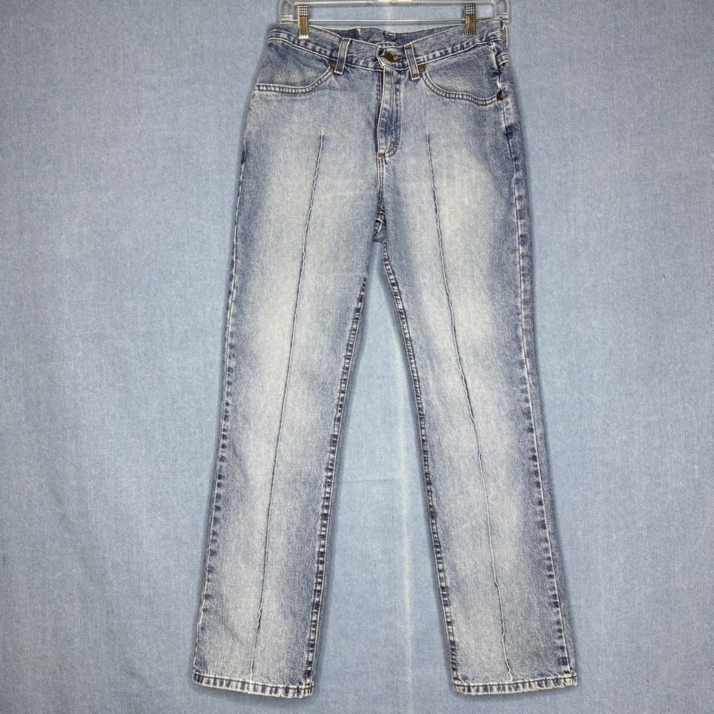 Vintage Lee Riders Jeans Womens 6 Light Blue Mid Rise Straight Light Wash Denim